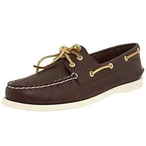 Sperry WOMEN'S AUTHENTIC 2 eye ORIGINAL BOAT SHOES A/O SMOOTH BROWN Sz 8.5